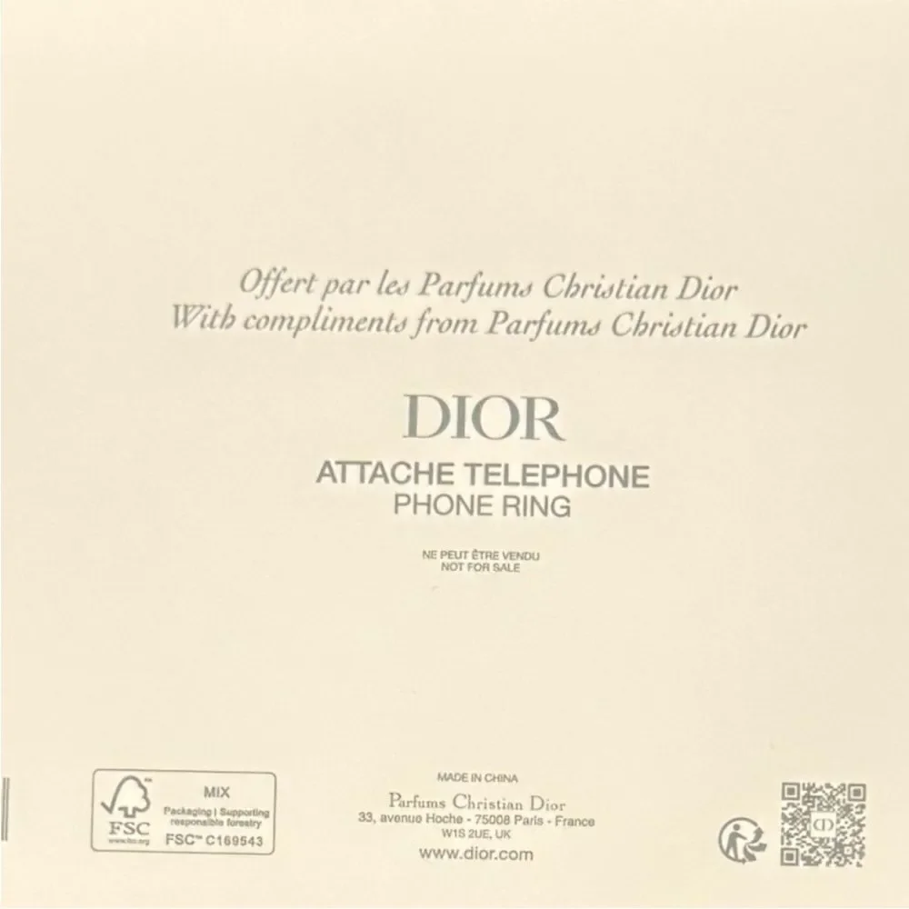 DIOR Phone Lanyard Strap Gold & White Rope Lanyard with J'ADORE Charms - New